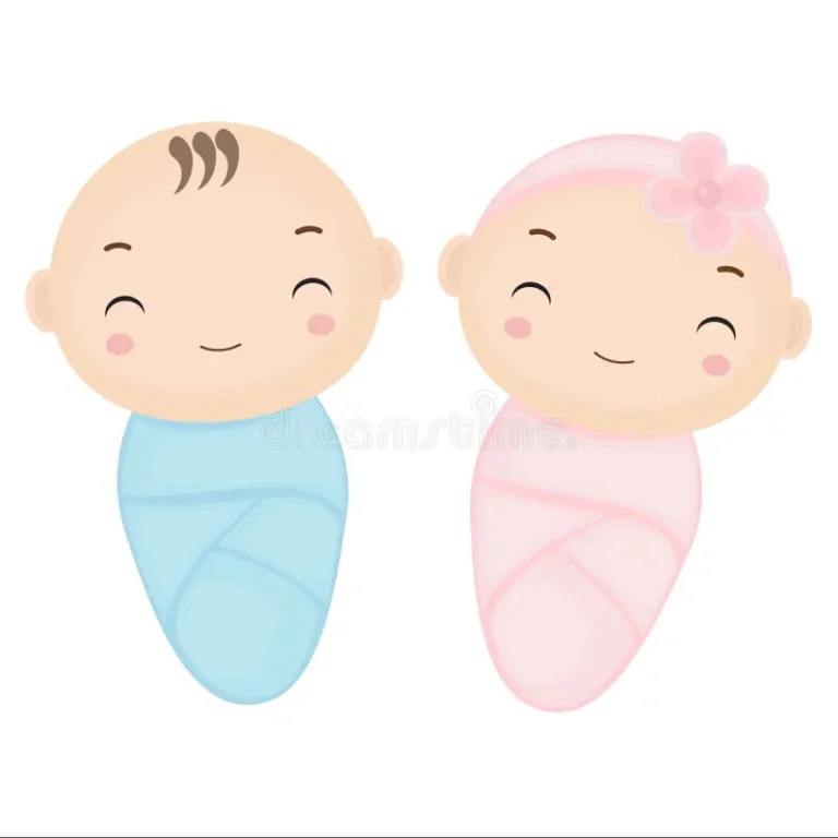 핑크·블루 스와들 쌍둥이 일러스트