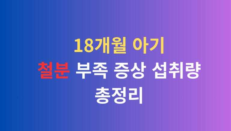 18개월 아기 철분 부족 증상 첩취량 총정리