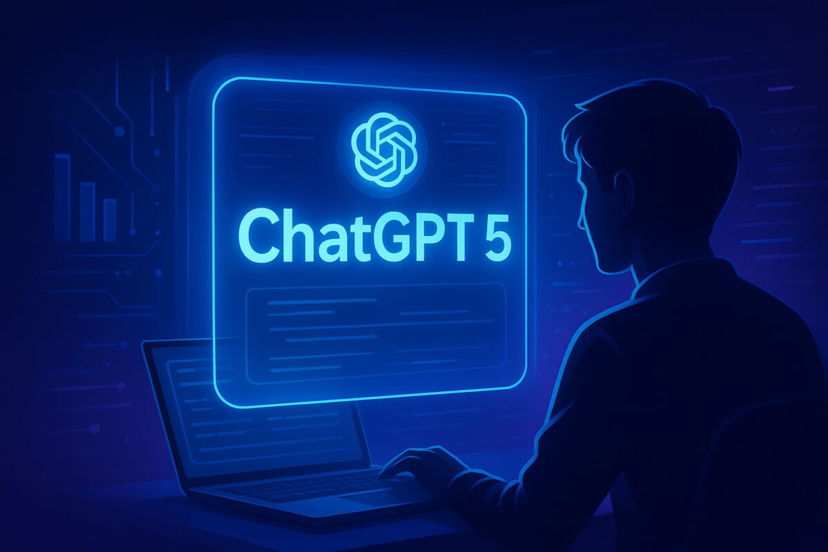 chatgpt5를 사용하는 사용자의 모습을 표현한 그림
