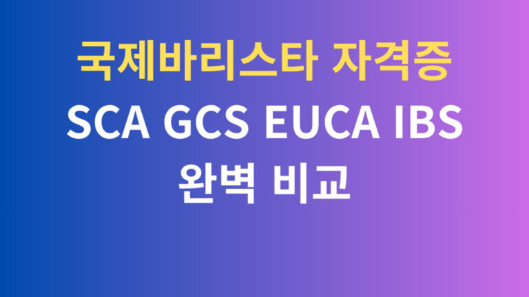 국제 바리스타 자격증 완벽비교