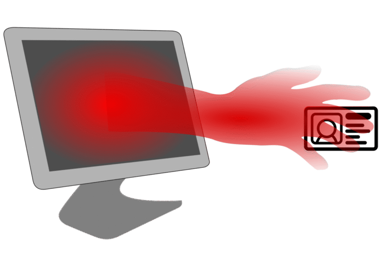 명의도용을 상징하는 벡터이미지