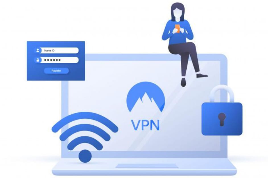 Illustration about using a VPN app on every device