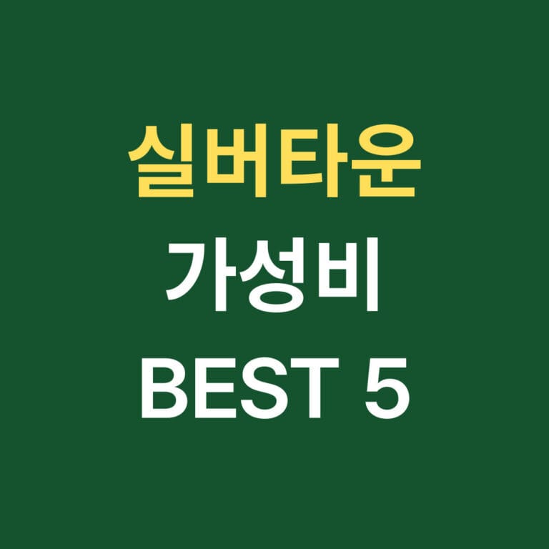가성비 실버타운 BEST 5
