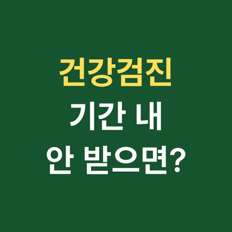 건강검진 기간 내 안 받으면?