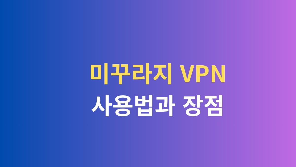 미꾸라지 VPN 사용법과 장점