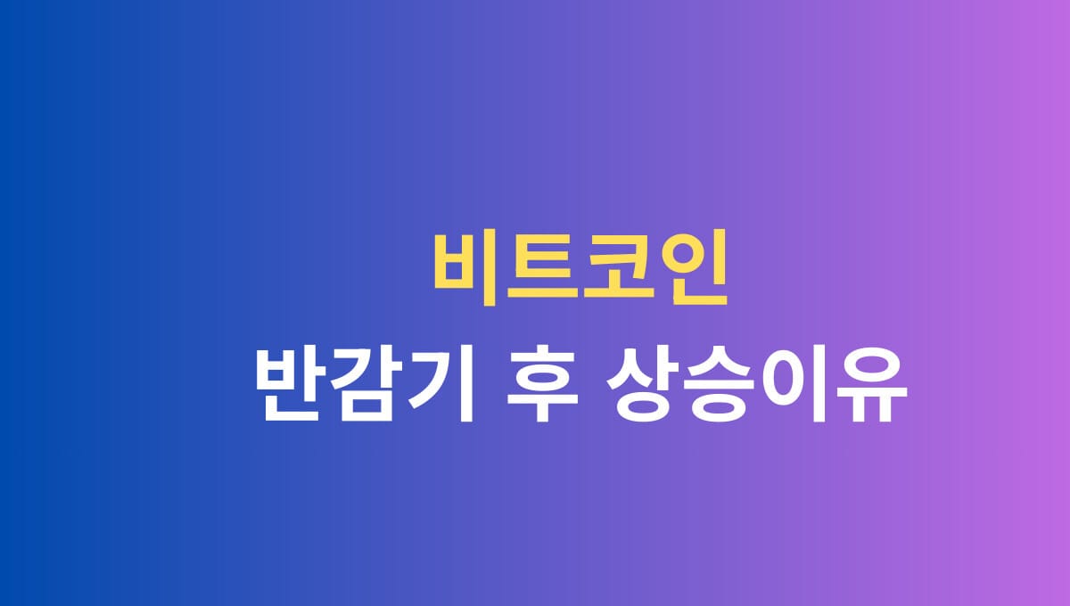 비트코인 반감기 후 상승이유