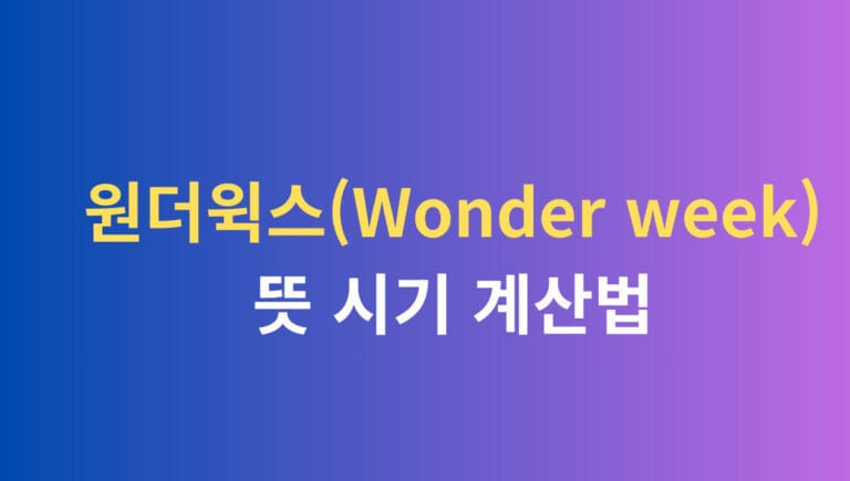 원더윅스 뜻 시기 계산법