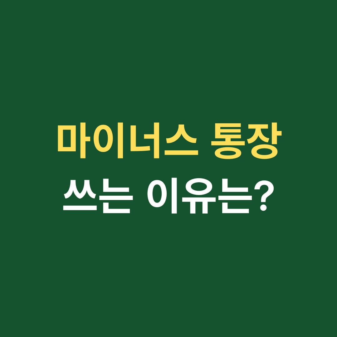 마이너스 통장 쓰는 이유는?