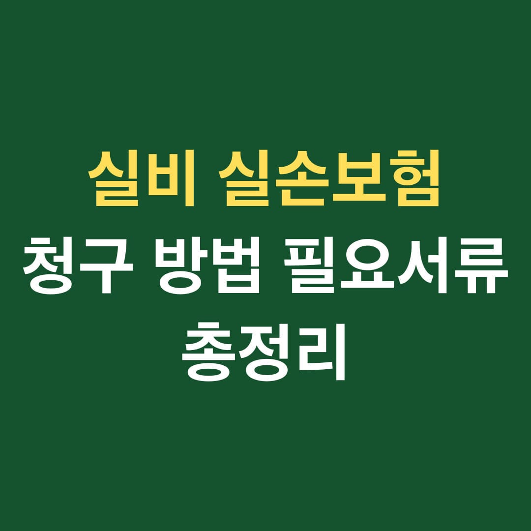 실비 실손보험 청구방법 필요서류 총정리