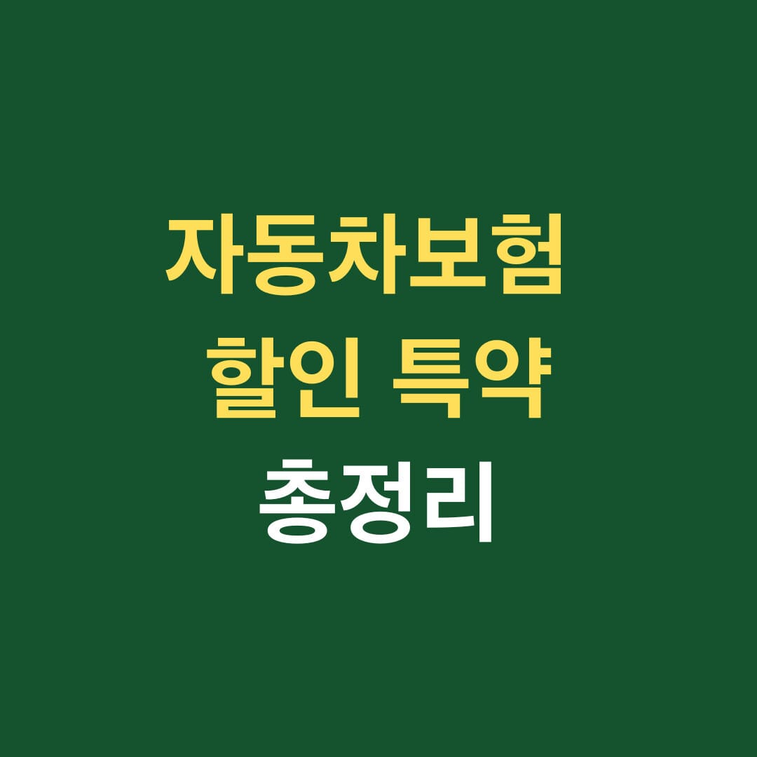 자동차보험 할인 특약 총정리