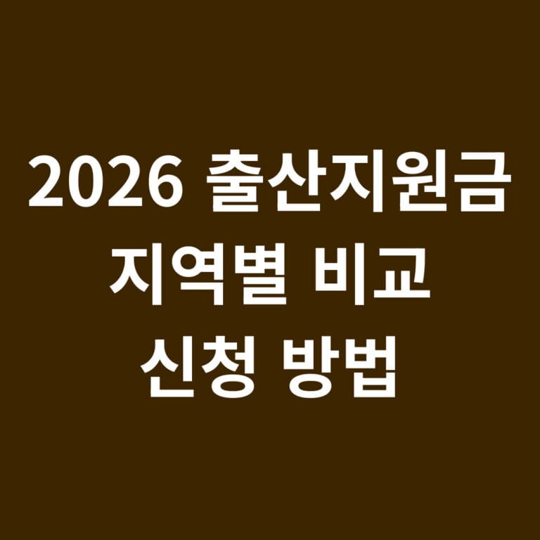 2026 출산지원금 지역별 비교 신청방법 썸네일