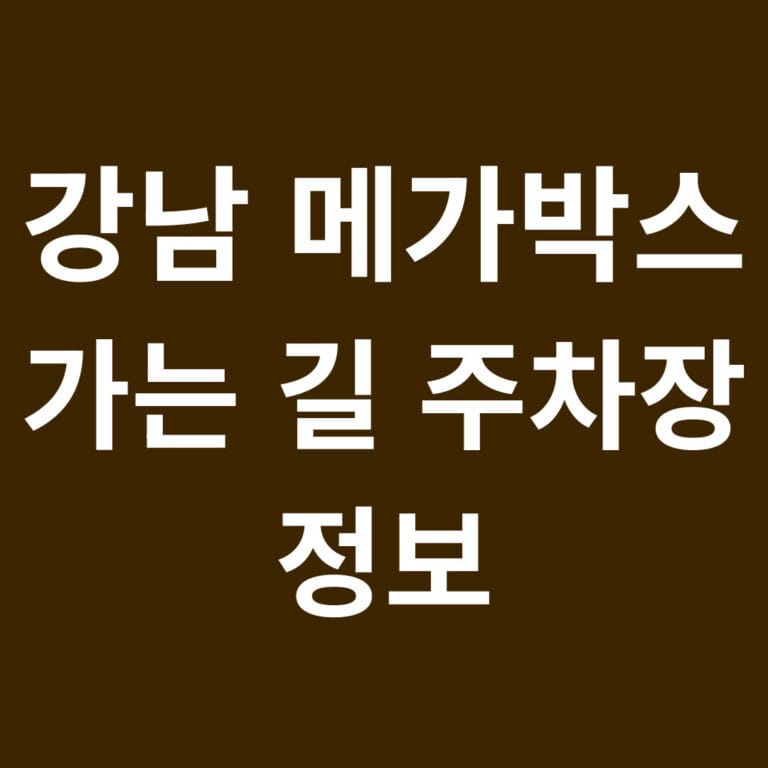 강남 메가박스 가는 길 주차장 정보 썸네일