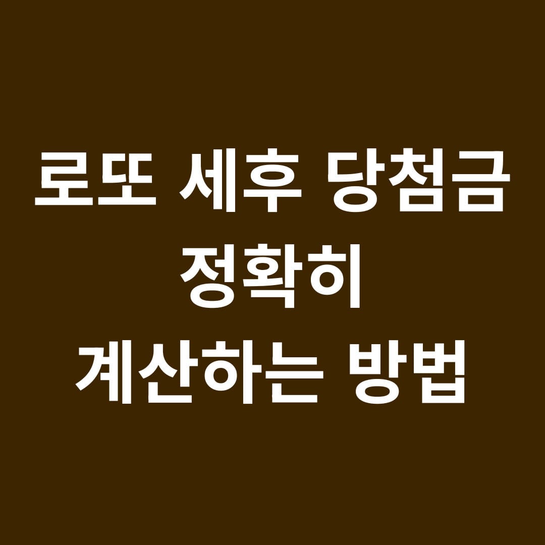 로또 세후 당첨금 정확히 계산하는 방법 썸네일