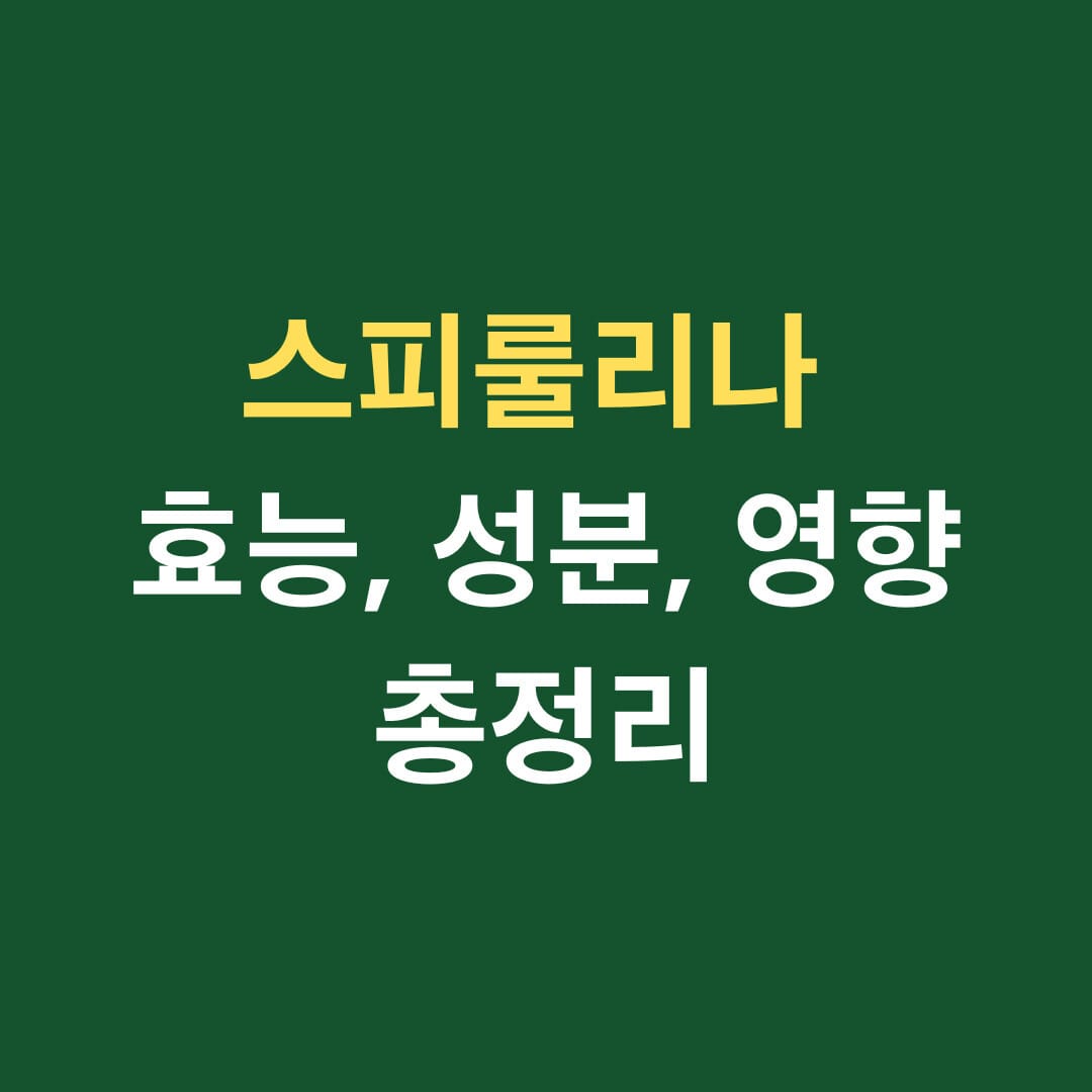 스피룰리나 효능 성분 영향 총정리 썸네일