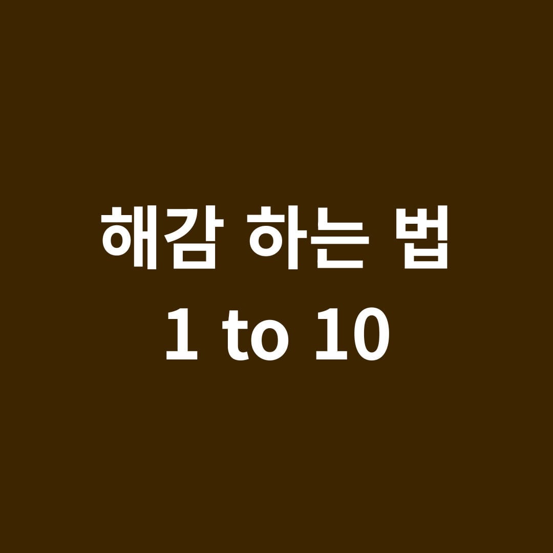 해감 하는 법 1 to 10 썸네일