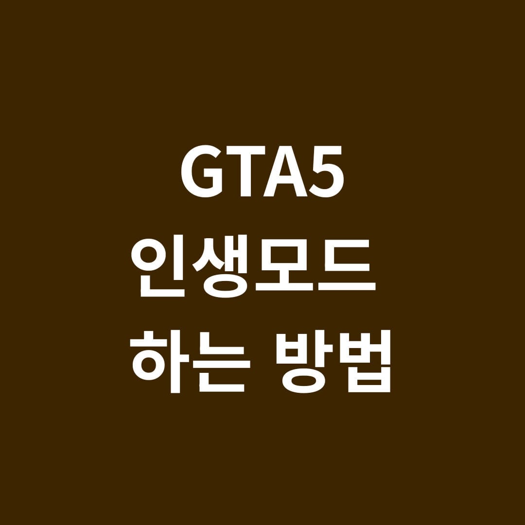GTA5 인생모드 하는 방법 썸네일