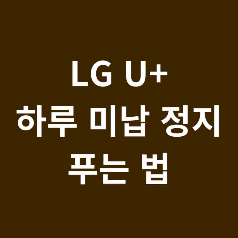 LG U+ 하루 미납 정지 푸는 법