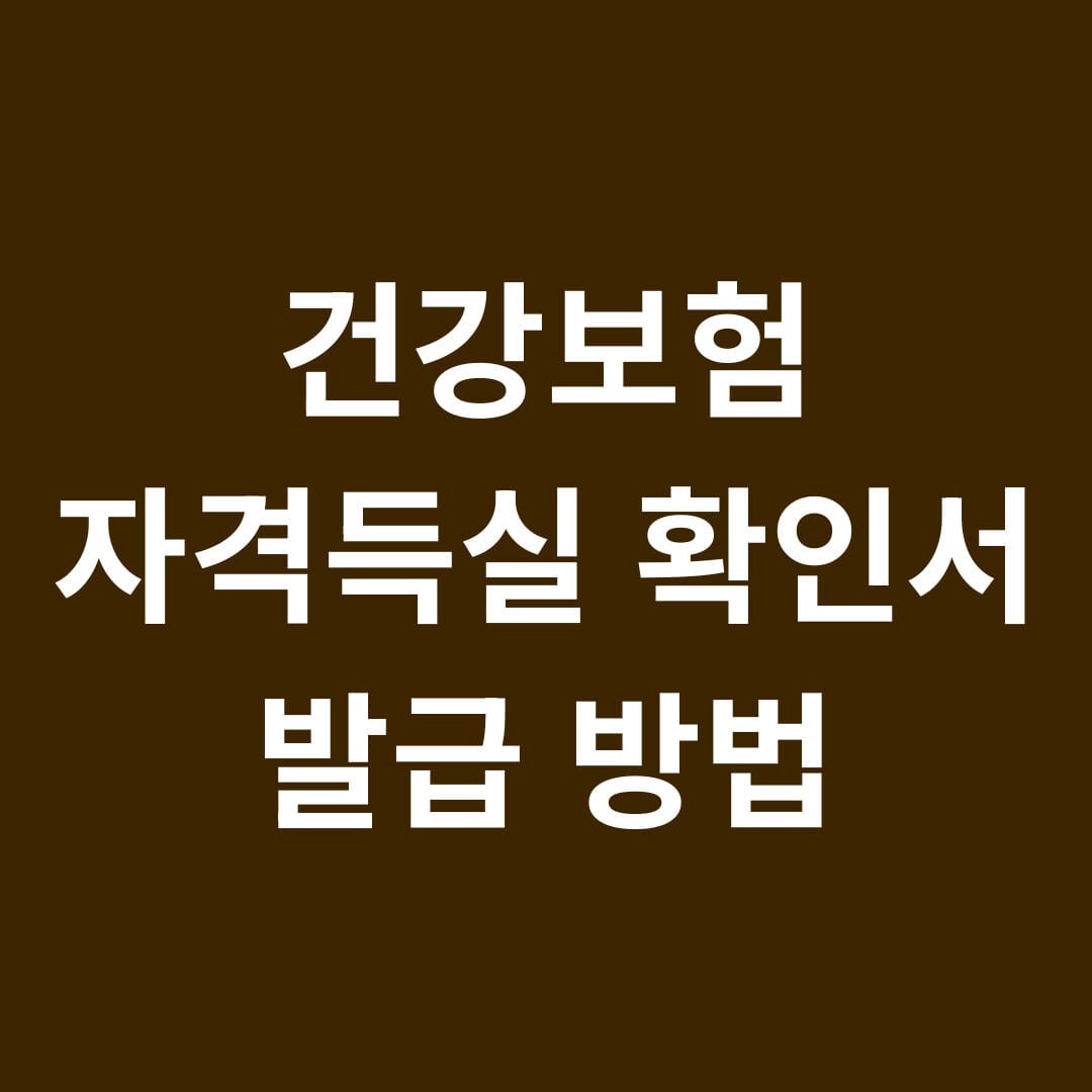 건강보험 자격득실 확인서 발급 방법 썸네일