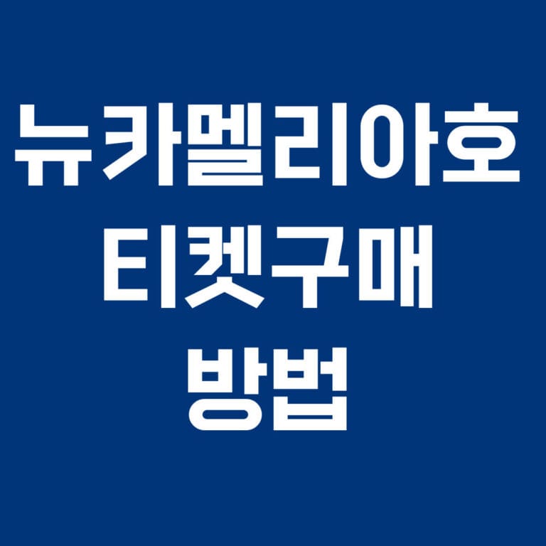 뉴카멜리아호 티켓구마 방법
