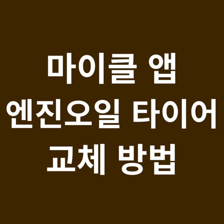 마이클 앱 엔진오일 타이어 교체 방법 썸네일