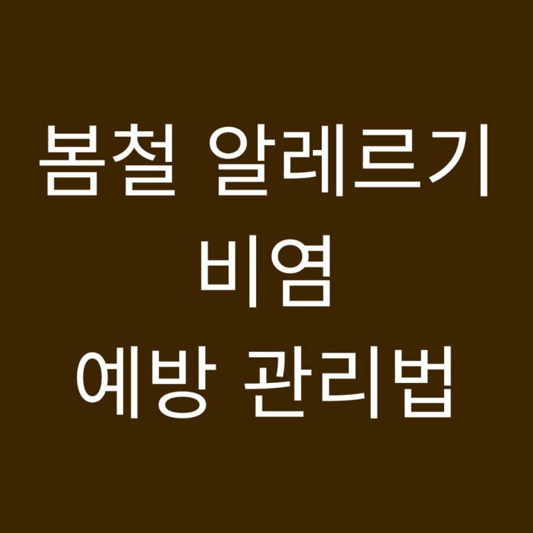 봄철 알레르기 비염 예방 관리법 썸네일