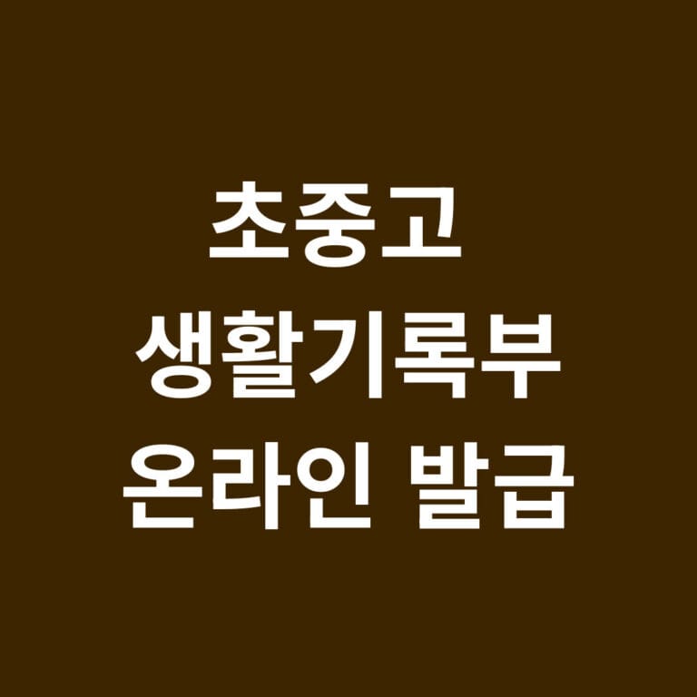 초중고 생활기록부 온라인 발급 썸네일