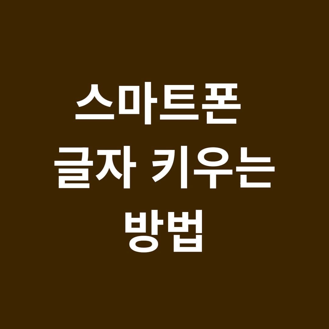 스마트폰 글자 키우는 방법 썸네일