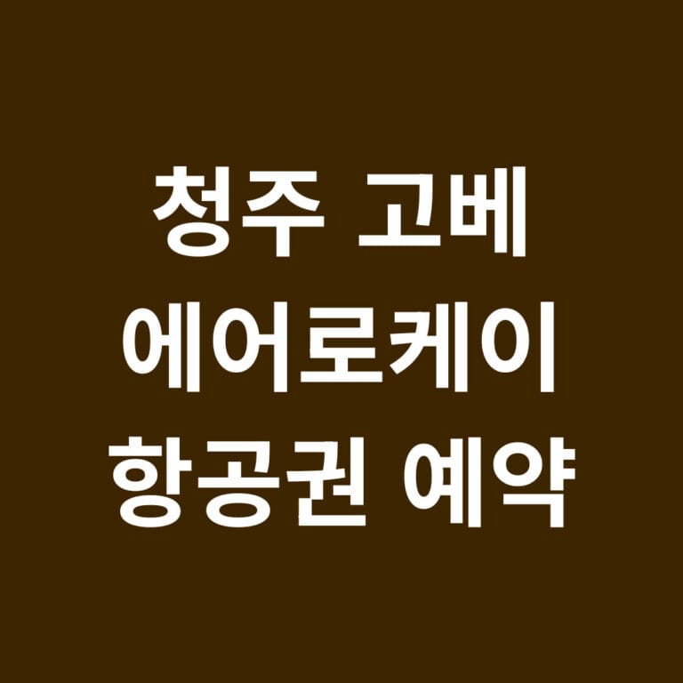 청주 고베 에어로케이 항공권 예약 썸네일