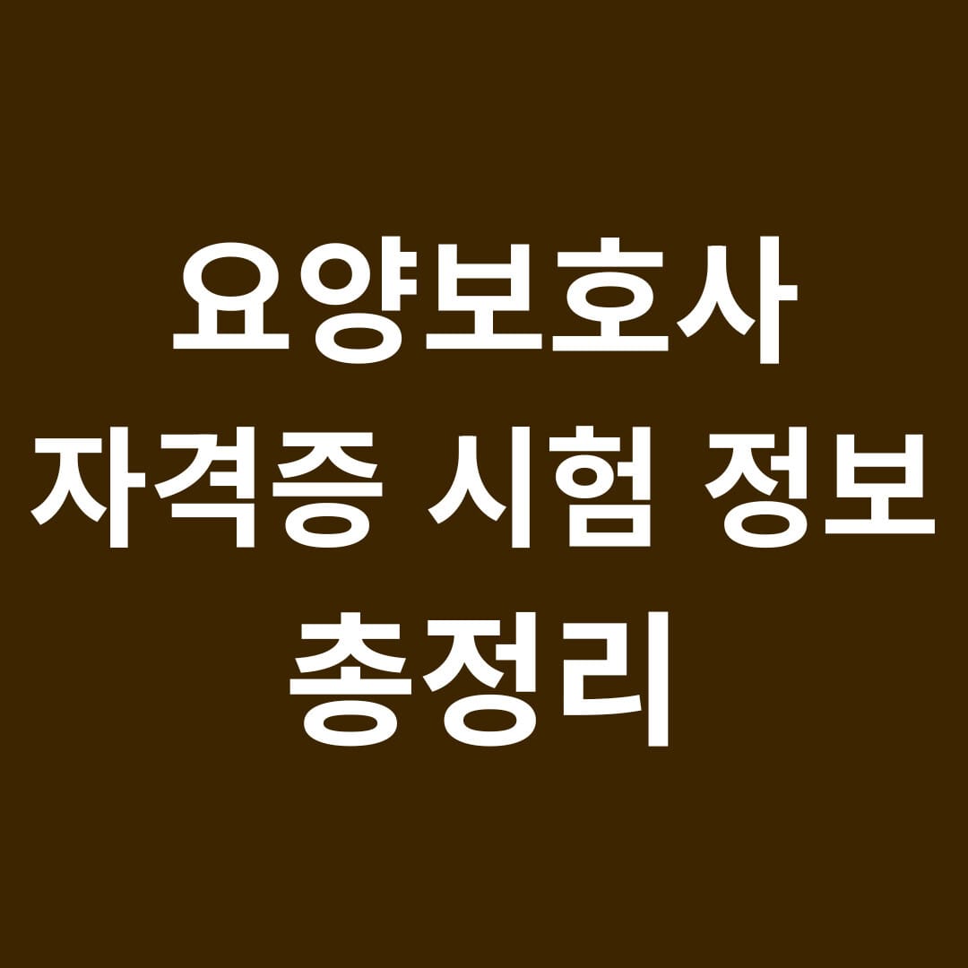 요양보호사 자격증 시험 정보 총정리 썸네일