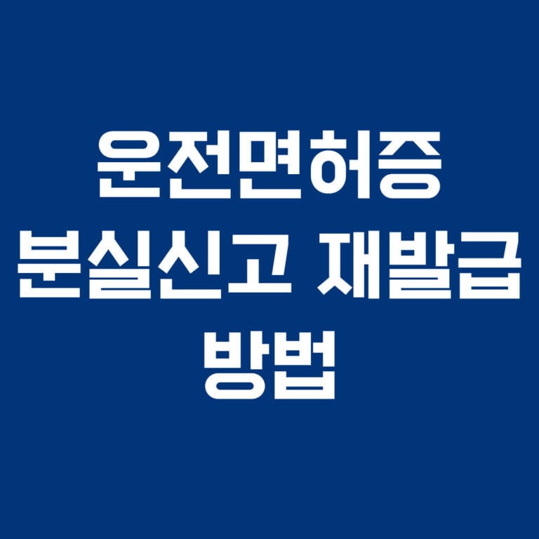 운전면허증 분실신고 재발급 방법