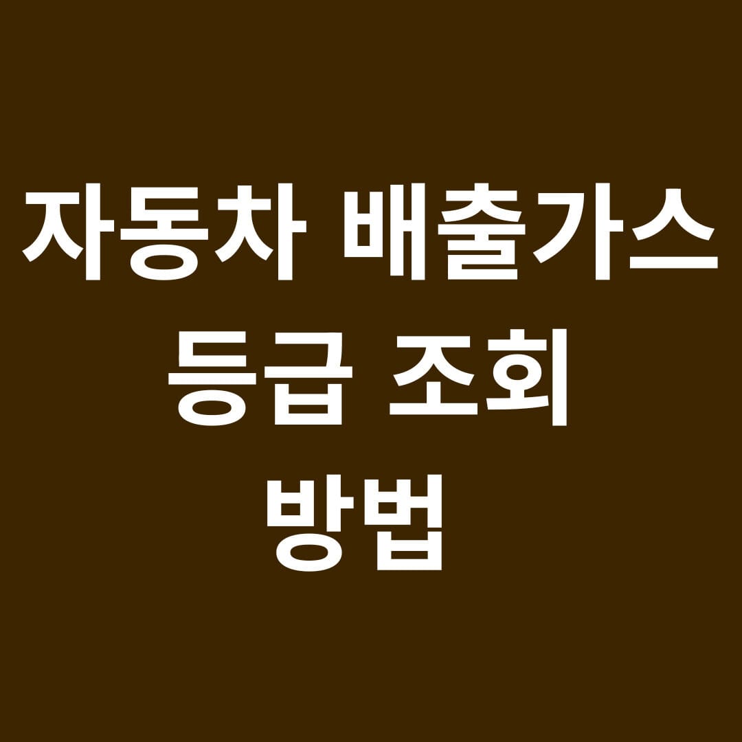 자동차 배출가스 등급 조회 방법 썸네일