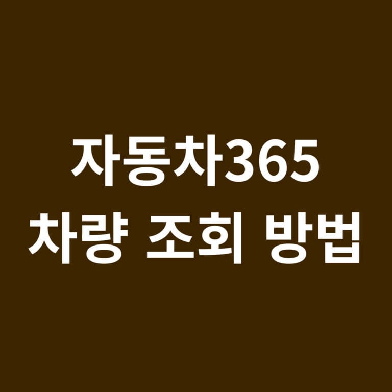 자동차365 차량조회방법 썸네일