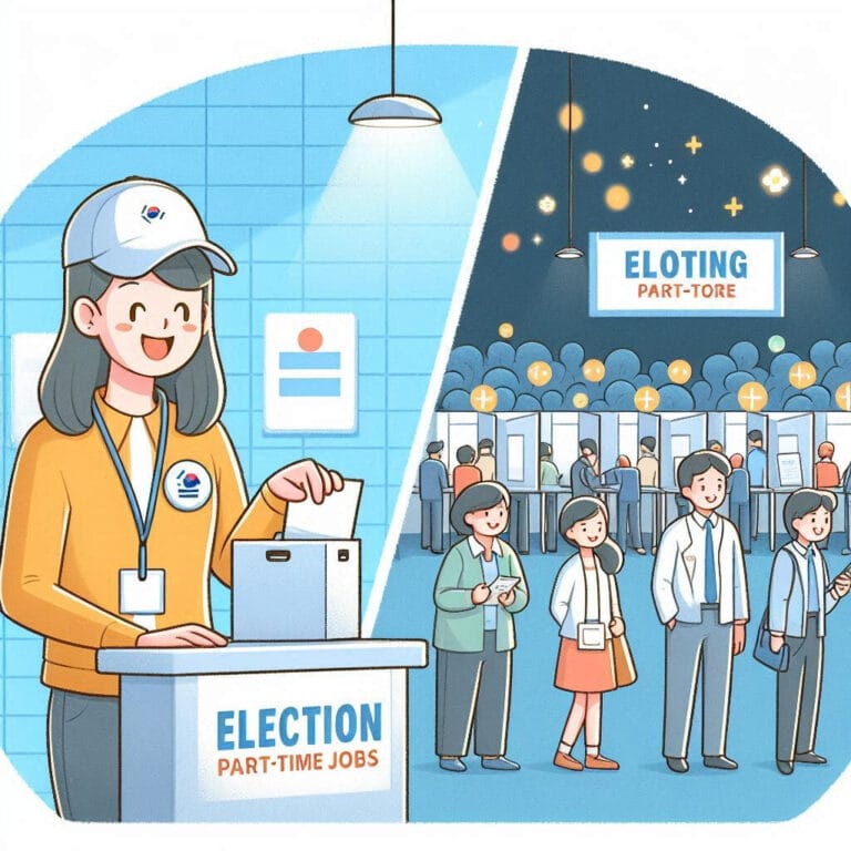 2026 지방선거 투표 개표 사무원 알바하는 모습을 만화로 표현