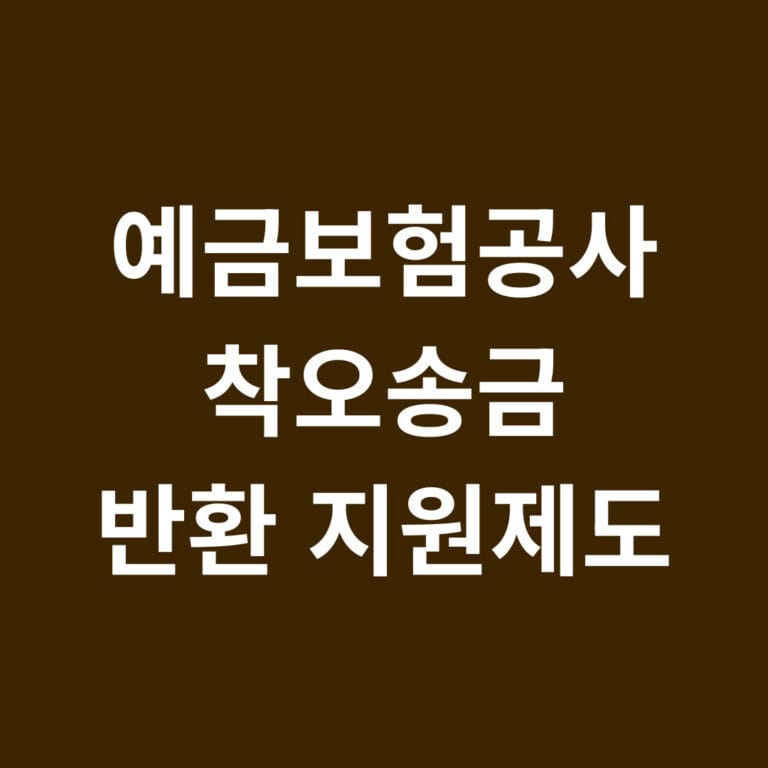 예금보험공사 착오송금 반환 지원제도 썸네일