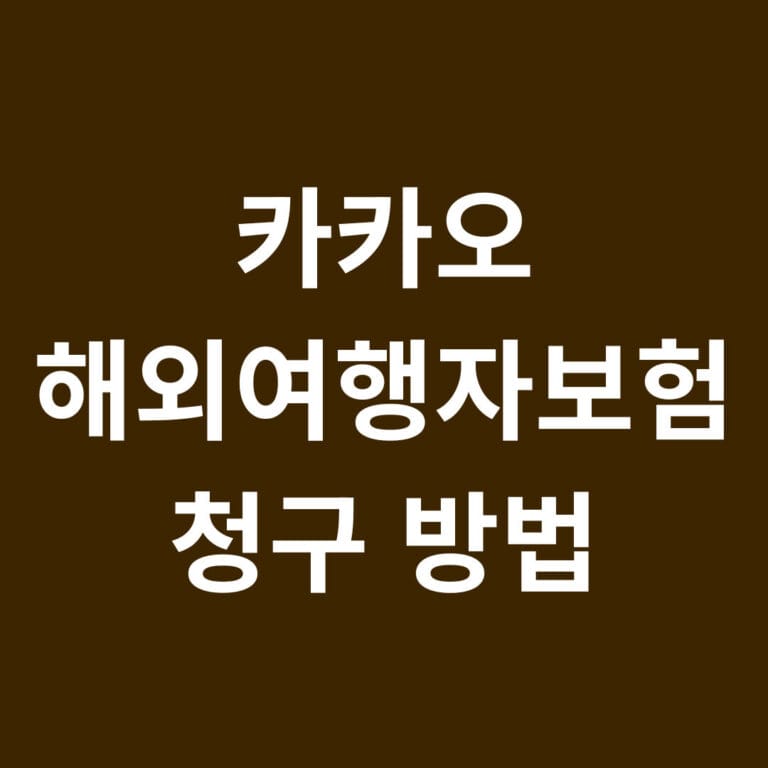 카카오 해외여행자보험 청구방법 썸네일