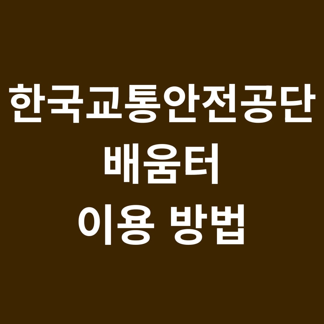 한국교통안전공단 배움터 이용방법 썸네일
