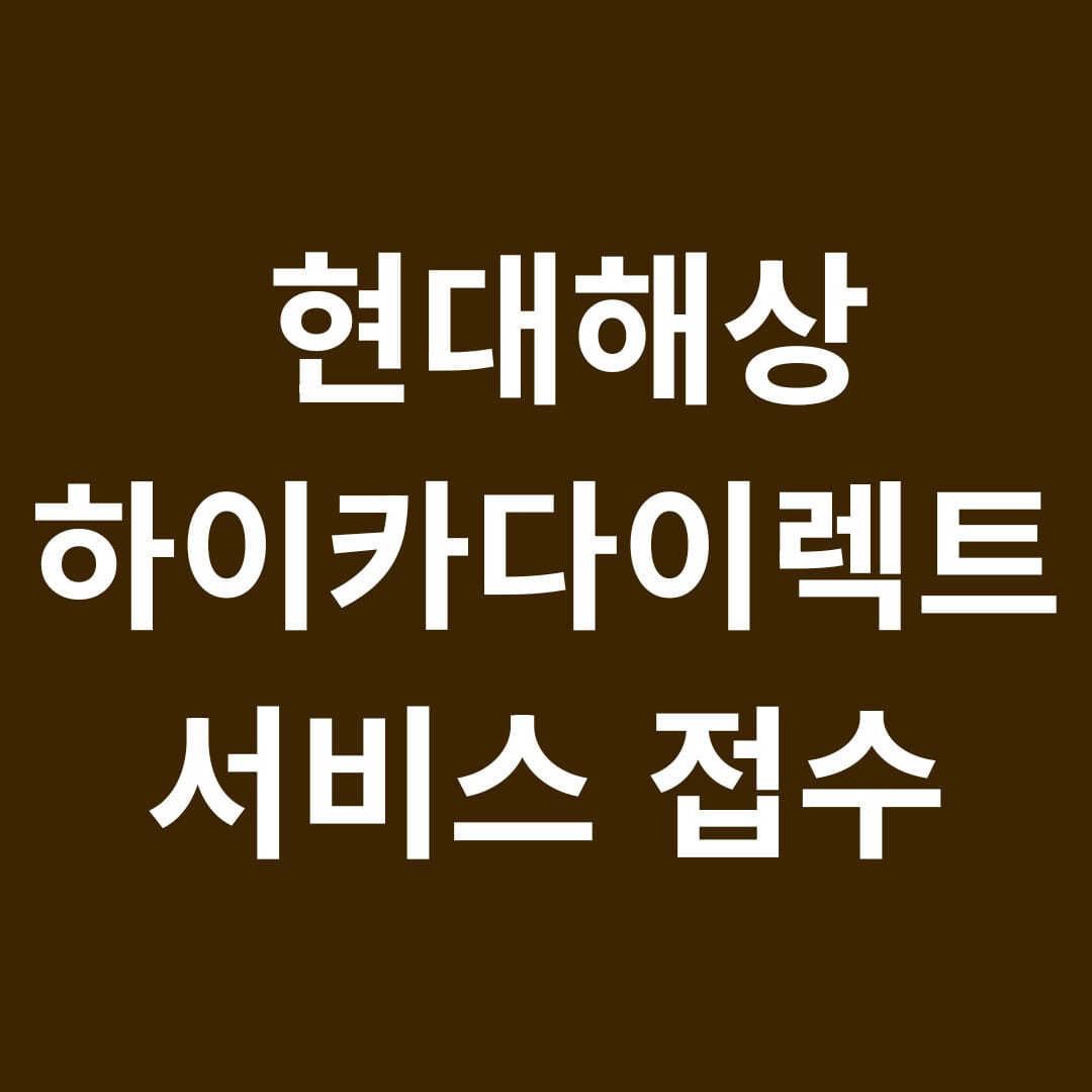 현대해상 하이카다이렉트 서비스 접수 썸네일