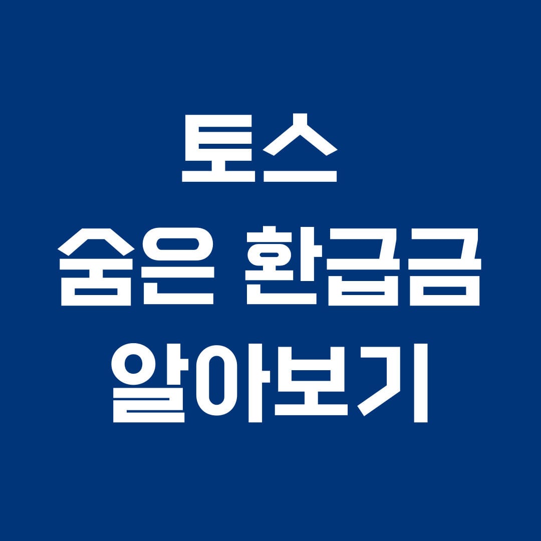 토스 숨은 환급금 알아보기