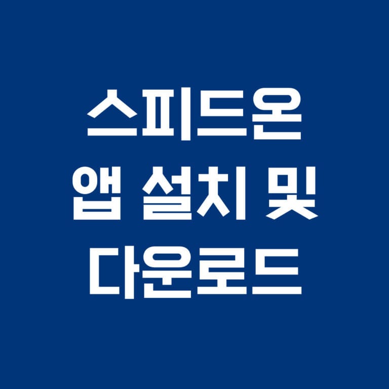 스피드온 앱설치 및 다운로드 썸네일