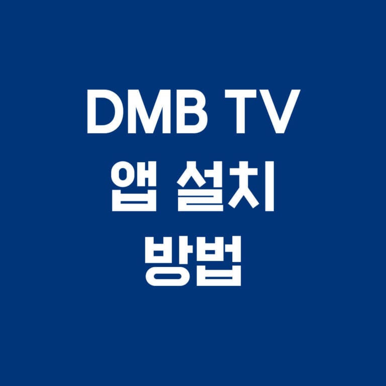 DMB TV 앱 설치 방법