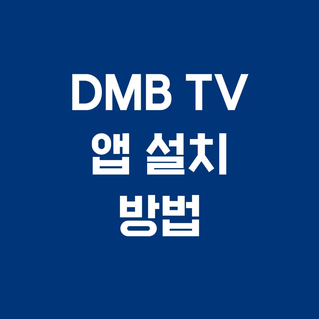 DMB TV 앱 설치 방법