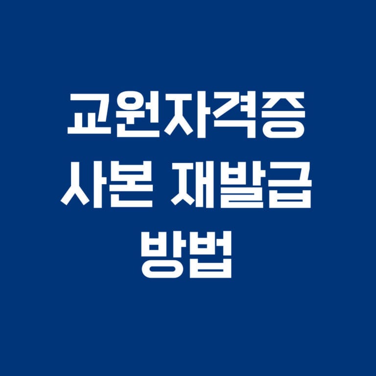 교원자격증 사본 재발급 방법 썸네일