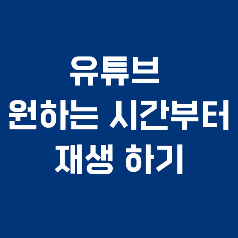 유튜브 원하는 시간부터 재상하기 썸네일
