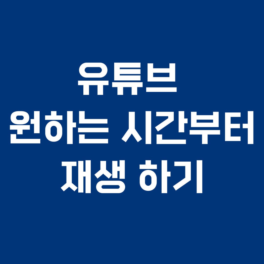 유튜브 원하는 시간부터 재상하기 썸네일